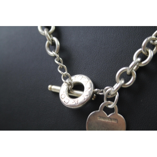 2315 - A Tiffany & Co. silver necklace with heart tag - approx. gross weight 75g