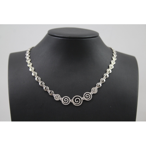 2318 - A .925 silver necklace, bracelet, pendant and earrings set - approx. gross weight 33g