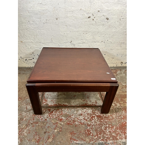 102 - A mid 20th century teak coffee table - approx. 43cm high x 80cm square