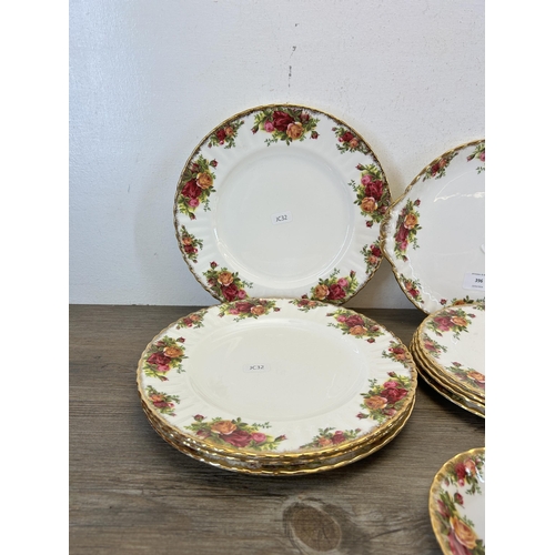 396 - A collection of Royal Albert Old Country Roses bone china to include four teacups, four saucers, fou... 