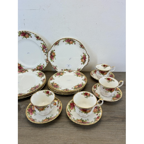 396 - A collection of Royal Albert Old Country Roses bone china to include four teacups, four saucers, fou... 