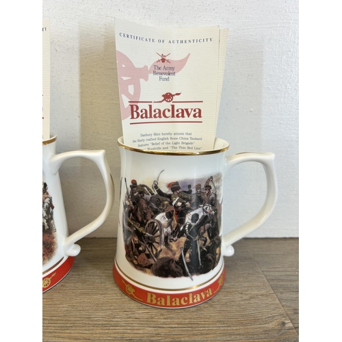 407 - Eleven Danbury Mint ceramic tankards, five The Army Benevolent Fund from the Great Battles of the Br... 