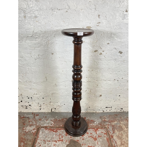 125 - A 19th century style carved mahogany jardinière stand - approx. 100cm high x 24cm diameter