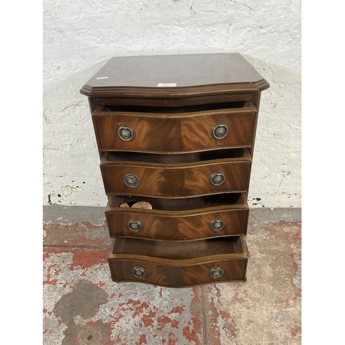 151 - A Regency style mahogany serpentine miniature chest of drawers - approx. 61cm high x 40cm wide x 36c... 