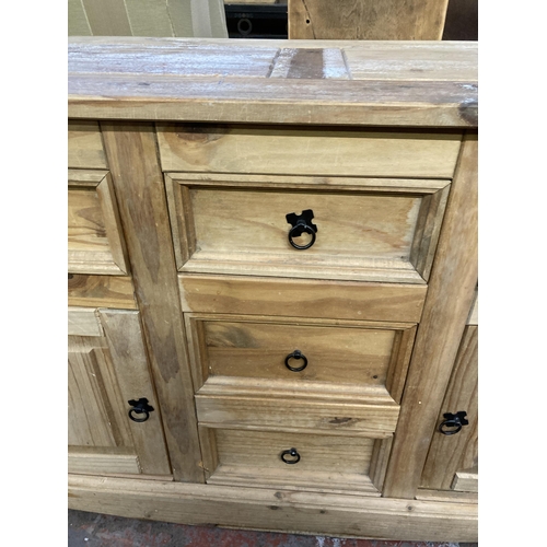 152 - A Mexican pine sideboard - approx. 84cm high x 132cm wide x 45cm deep