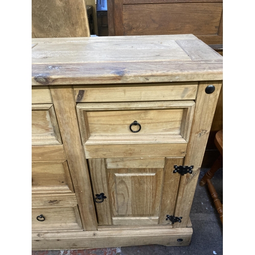 152 - A Mexican pine sideboard - approx. 84cm high x 132cm wide x 45cm deep