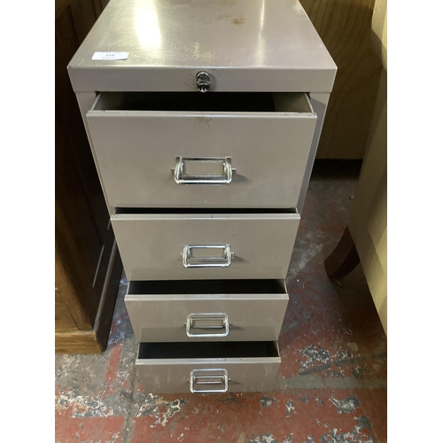 158 - A Stor steel four drawer office filing cabinet - approx. 73cm high x 29cm wide x 42cm deep
