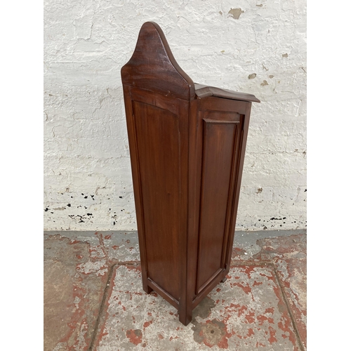 64 - A 19th century style French carved mahogany baguette box - approx. 101cm high x 26cm wide x 31cm dee... 