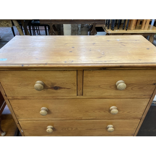75 - A Victorian style pine chest of drawers - approx. 110cm high x 89cm wide x 40cm deep