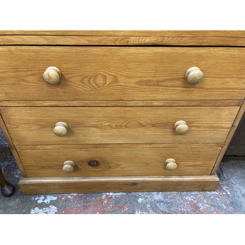 75 - A Victorian style pine chest of drawers - approx. 110cm high x 89cm wide x 40cm deep