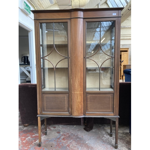 83 - An Edwardian inlaid mahogany display cabinet - approx. 170cm high x 107cm wide x 32cm deep