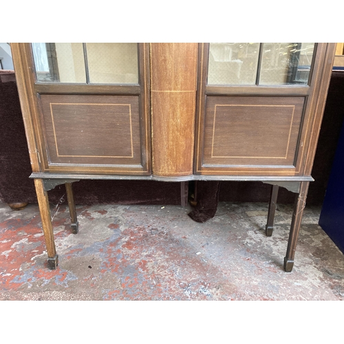 83 - An Edwardian inlaid mahogany display cabinet - approx. 170cm high x 107cm wide x 32cm deep