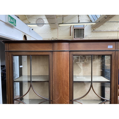 83 - An Edwardian inlaid mahogany display cabinet - approx. 170cm high x 107cm wide x 32cm deep