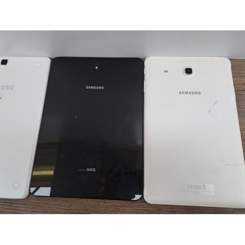 746 - Four Samsung tablets to include Galaxy Tab S3, Galaxy Tab E, Galaxy Tab A etc.