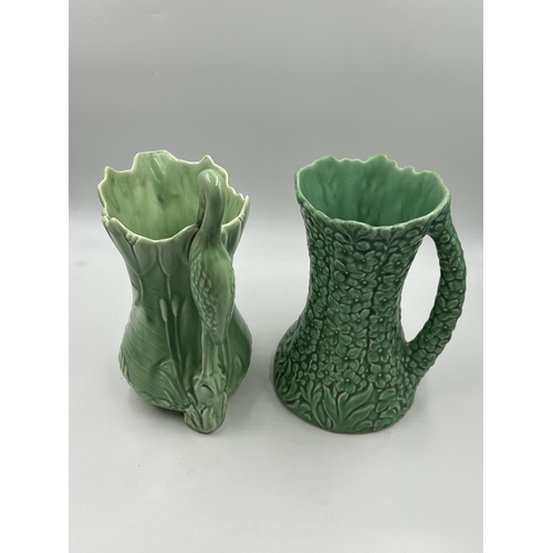 307 - Two SylvaC green glazed pottery jugs, one no. 1274 and one no. 1960