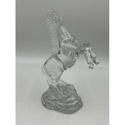 334 - A Waterford Crystal Rearing Horse glass sculpture - approx. 24cm high