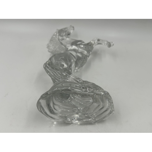 334 - A Waterford Crystal Rearing Horse glass sculpture - approx. 24cm high