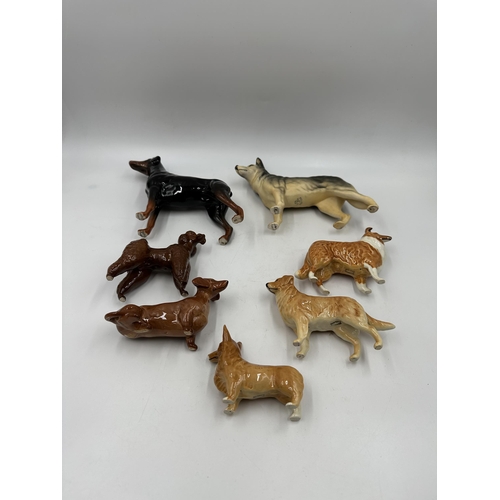 341 - Seven Beswick dog figurines