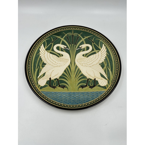 345 - A Mason's Art Nouveau Swans wall charger by Walter Crane - approx. 31cm diameter