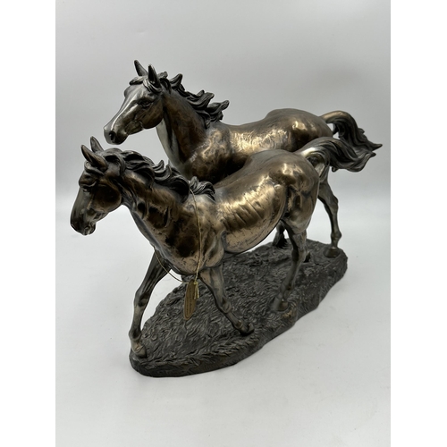 358 - A Juliana Collection bronzed resin horse figurine - approx. 31cm high