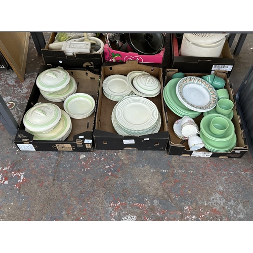 1006 - Three boxes containing ceramics to include Grindley, Ethos etc.