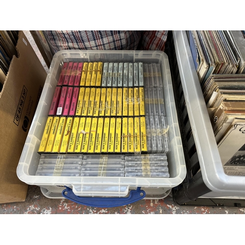 1012 - Four boxes containing records and cassettes