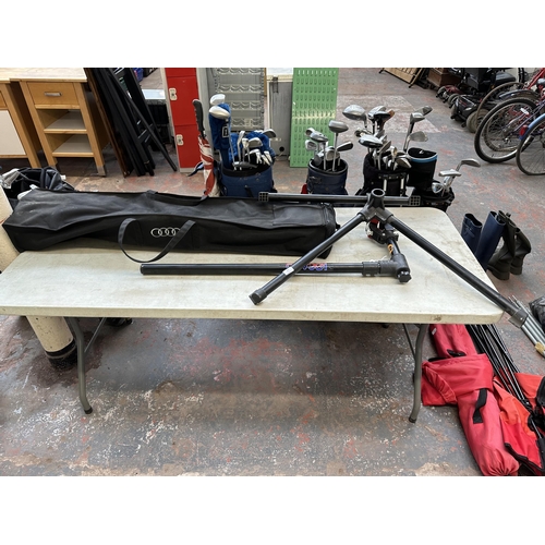 876 - Two items, one Locaso bike stand and one pair of Audi car roof bars