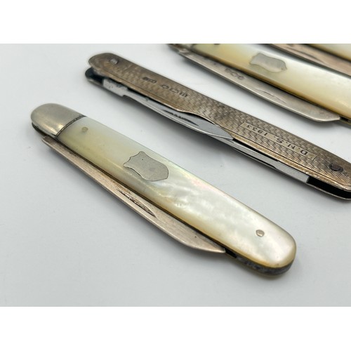 2283 - Four hallmarked sterling silver pocket knives - approx. gross weight 72.2g