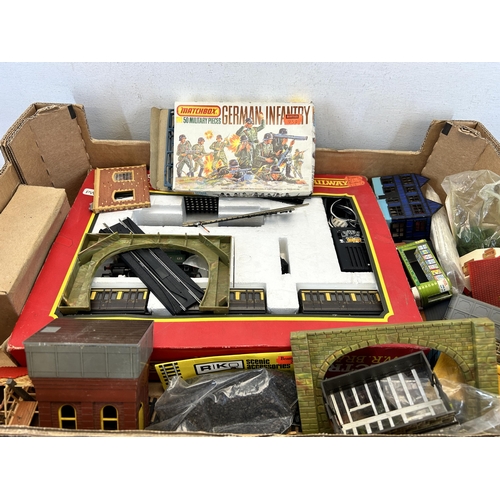 445 - A collection of mainly model railway accessories to include Hornby Railway GWR branch passenger elec... 