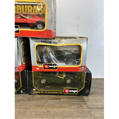 452 - Eight boxed Bburago model vehicles to include Ferrari  F40, Ferrari 250LM Monza etc.