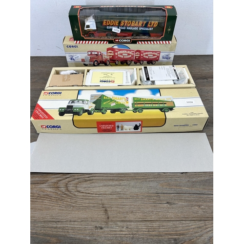 463 - Four boxed Corgi model vehicles, Morris 1000 Carter Steam Fair van, Eddie Stobart Ltd Volvo Lorry, R... 