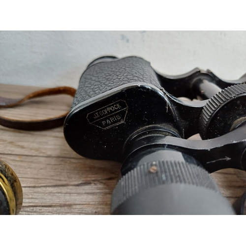 623 - A collection cameras and binoculars to include Vivitar 10 x 25, Emil Busch, J.T Coppock Telinor 8 x ... 