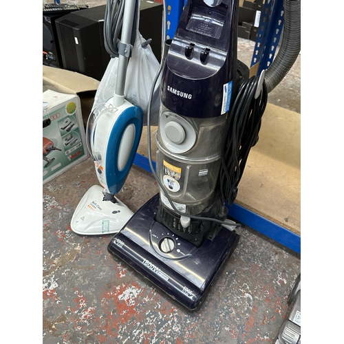 794 - Two cleaners, one Samsung 1800w hepa filter bagless upright vacuum cleaner and one Vax multi-clean s... 