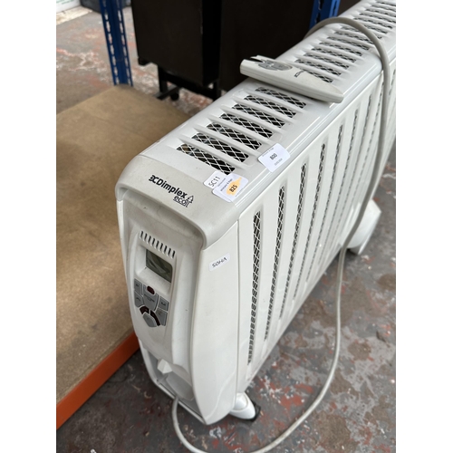 800 - A Dimplex Cadiz Ecoll electric radiator with remote control - approx. 75cm wide (A/F)