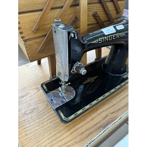 805 - Two items, one 1948 Singer 201K sewing machine (body only) with attachments and instruction manual a... 