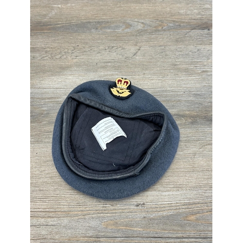 2232P - Two British RAF hats, one No.1 female officer's cap and one beret