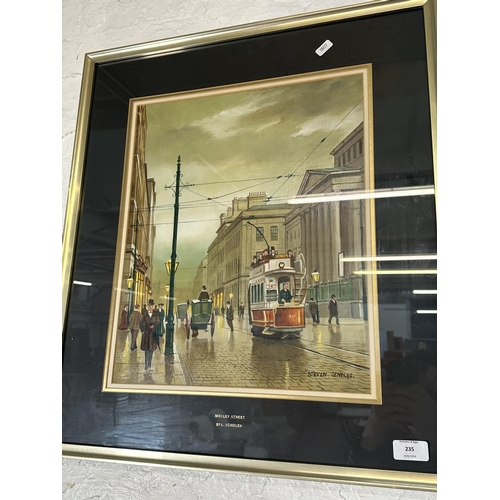 235 - A framed Steven Scholes 'Mossley Street' oil painting - approx. 64cm high x 56cm wide