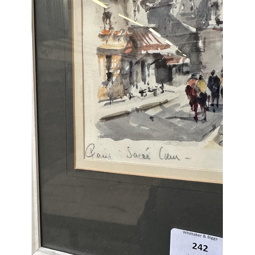 242 - A mid 20th century street scene watercolour - approx. 33cm high x 25cm wide