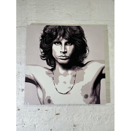 267 - A Jim Morrison Light My Fire canvas print - approx. 80cm square