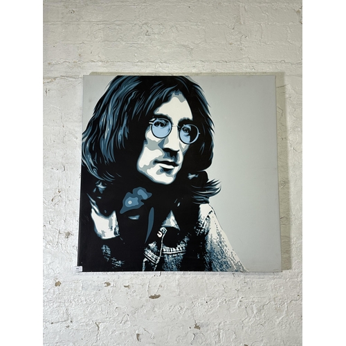 268 - A John Lennon canvas print - approx. 80cm square