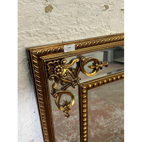 270 - A 19th century style gilt framed bevelled edge wall mirror - approx. 122cm x 89cm