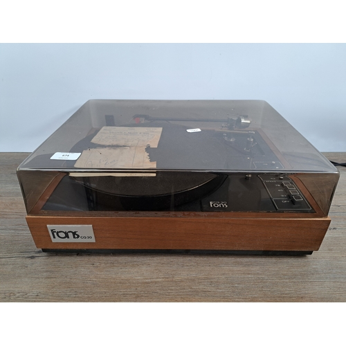 674 - A 1977 FONS International (Hi-Fi) Ltd. CQ30 three-speed belt-drive electronic transcription turntabl... 