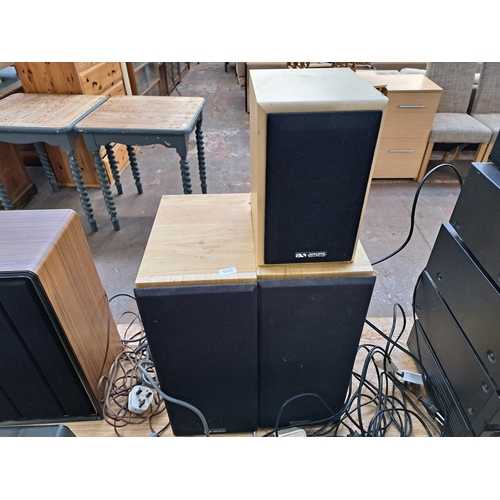 682 - A collection Acoustic Solutions hi-fi to include SP121 CD player, two SP101 amplifiers, pair AV-150B... 