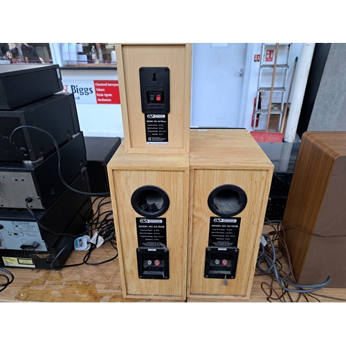 682 - A collection Acoustic Solutions hi-fi to include SP121 CD player, two SP101 amplifiers, pair AV-150B... 