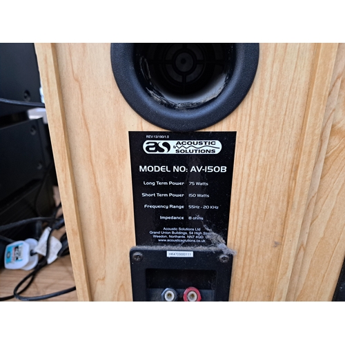 682 - A collection Acoustic Solutions hi-fi to include SP121 CD player, two SP101 amplifiers, pair AV-150B... 