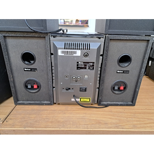 684 - A Tevion MCD-042P micro stereo system with matching speakers together with Jam HX-TS100 active 2.0 s... 