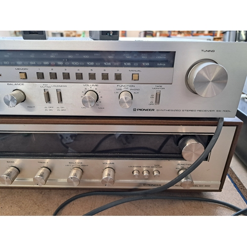 691 - Two items of vintage Pioneer hi-fi, one SX-700L synthesized receiver and one SX-300 stereo receiver