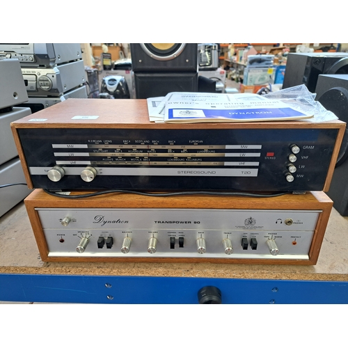 696 - Two items of vintage hi-fi, one Stereosound Productions Ltd. T20 three-band tuner and one Dynatron T... 