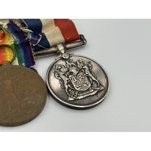 2220 - Four medals, three WWI presented to 1886 Sgt. G. Duncan R. Scots and one WWII South African War Serv... 