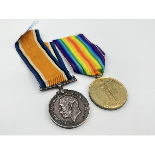 2224 - A WWI British medal pair presented to T3-023466 Pte. W. Stewart A. S. C.